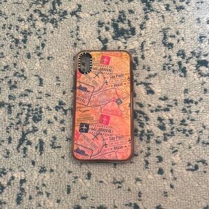 Casetify Iridescent iPhone XR Travel Stamps Case